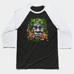 Olmec Head Warriors Baseball T-Shirt